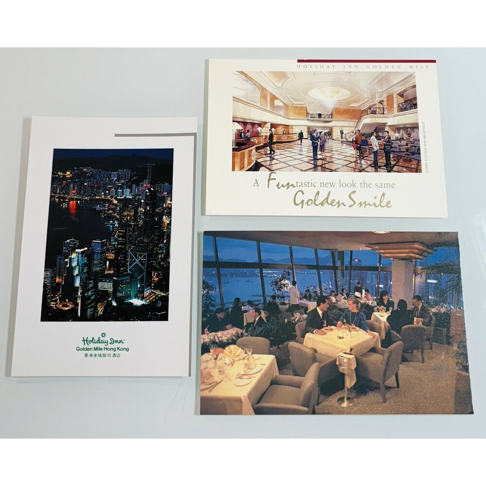 Vintage Hong Kong Postcards Lot of 3 Unposted - The Park Lane Hotel, Holiday Inn